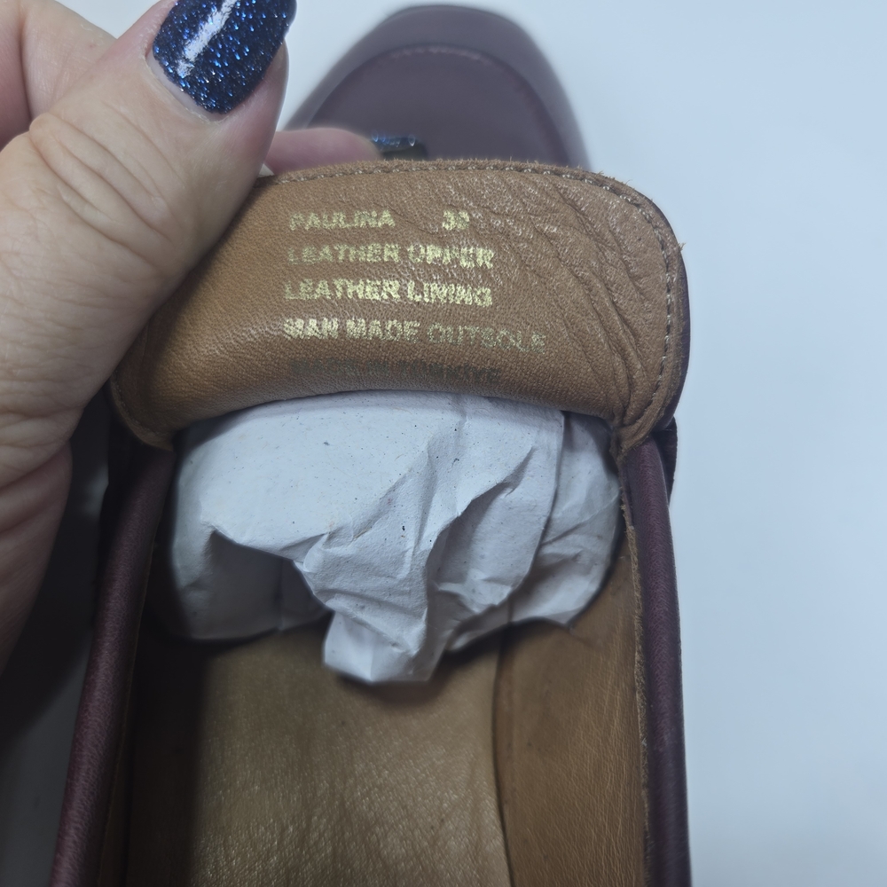 Miz Mooz Women's Burgundy Paulina Bordeaux Leather Loafers Size EU 39 US 8.5 - Picture 16 of 16